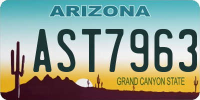 AZ license plate AST7963