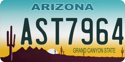 AZ license plate AST7964