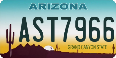 AZ license plate AST7966