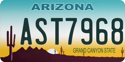 AZ license plate AST7968