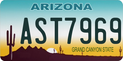 AZ license plate AST7969
