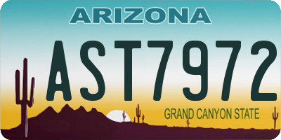 AZ license plate AST7972