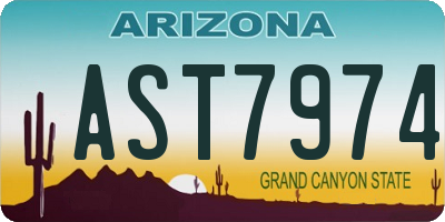 AZ license plate AST7974