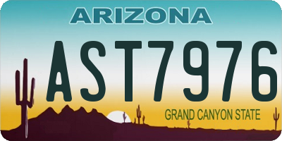 AZ license plate AST7976