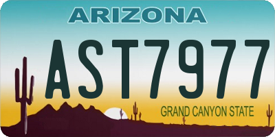AZ license plate AST7977