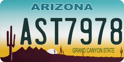 AZ license plate AST7978