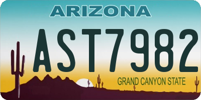 AZ license plate AST7982