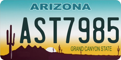 AZ license plate AST7985