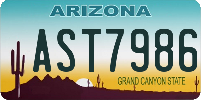 AZ license plate AST7986
