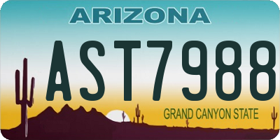 AZ license plate AST7988