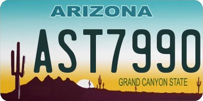 AZ license plate AST7990