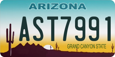AZ license plate AST7991