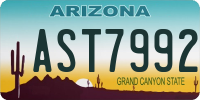 AZ license plate AST7992