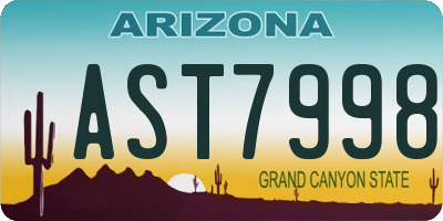 AZ license plate AST7998