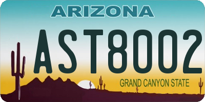 AZ license plate AST8002
