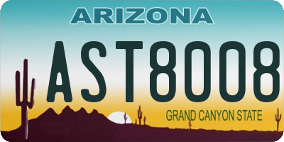 AZ license plate AST8008