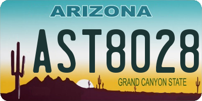 AZ license plate AST8028