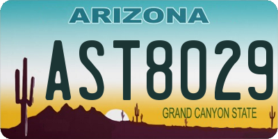 AZ license plate AST8029