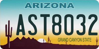 AZ license plate AST8032