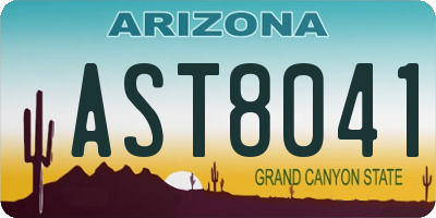AZ license plate AST8041