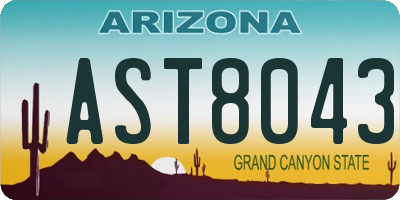 AZ license plate AST8043