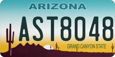 AZ license plate AST8048
