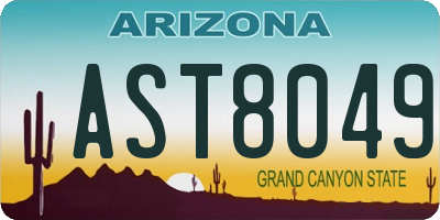 AZ license plate AST8049