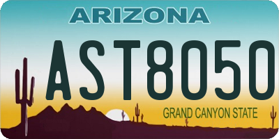 AZ license plate AST8050