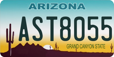 AZ license plate AST8055