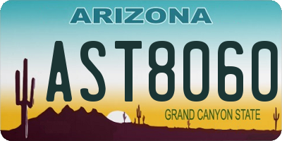 AZ license plate AST8060