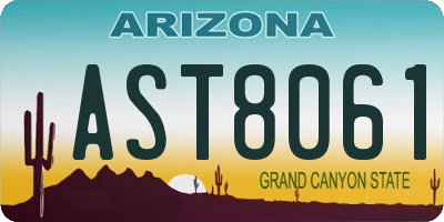 AZ license plate AST8061