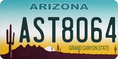 AZ license plate AST8064