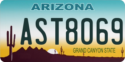 AZ license plate AST8069