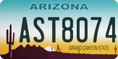 AZ license plate AST8074