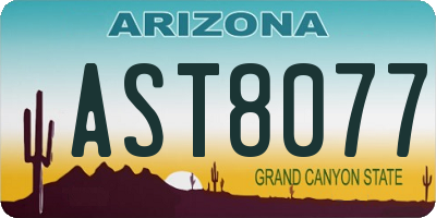 AZ license plate AST8077