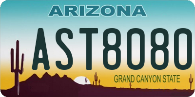 AZ license plate AST8080