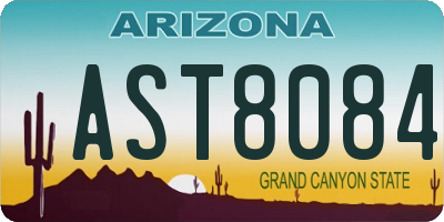 AZ license plate AST8084