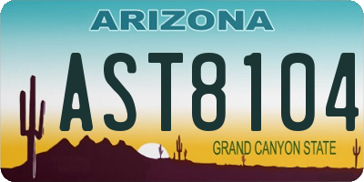 AZ license plate AST8104