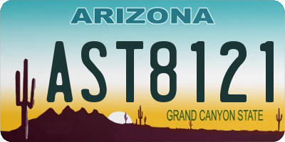 AZ license plate AST8121