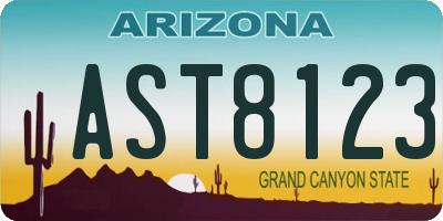 AZ license plate AST8123