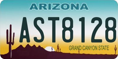 AZ license plate AST8128