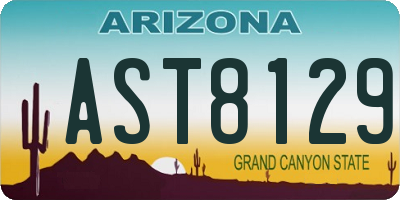 AZ license plate AST8129