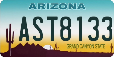 AZ license plate AST8133