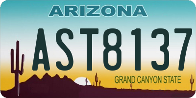 AZ license plate AST8137