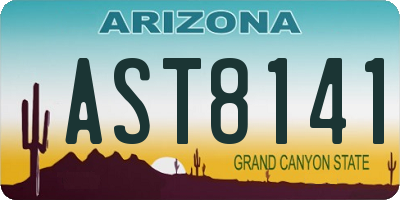 AZ license plate AST8141