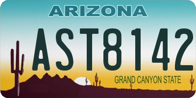 AZ license plate AST8142