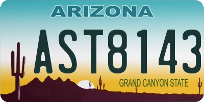 AZ license plate AST8143