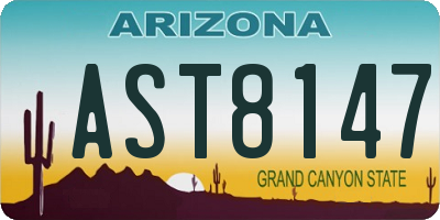 AZ license plate AST8147
