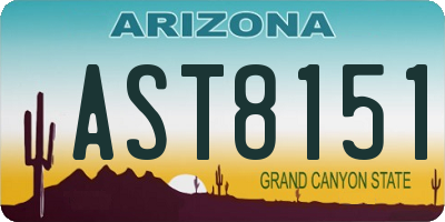 AZ license plate AST8151