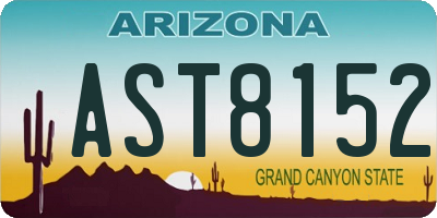 AZ license plate AST8152